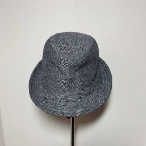 VTG Wind River Men's Wool Hat Grey Black Herringbone 22" Size 7
